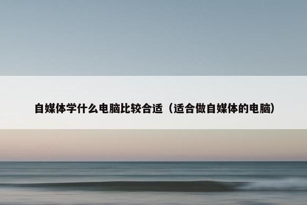 自媒体学什么电脑比较合适（适合做自媒体的电脑）