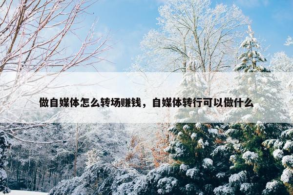 做自媒体怎么转场赚钱，自媒体转行可以做什么