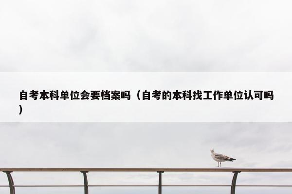 自考本科单位会要档案吗（自考的本科找工作单位认可吗）