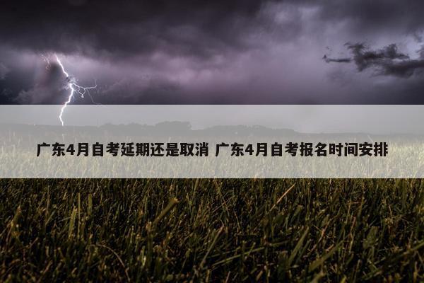 广东4月自考延期还是取消 广东4月自考报名时间安排