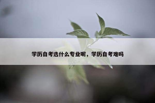 学历自考选什么专业呢，学历自考难吗