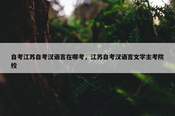 自考江苏自考汉语言在哪考，江苏自考汉语言文学主考院校