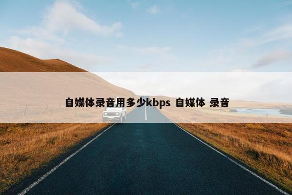 自媒体录音用多少kbps 自媒体 录音