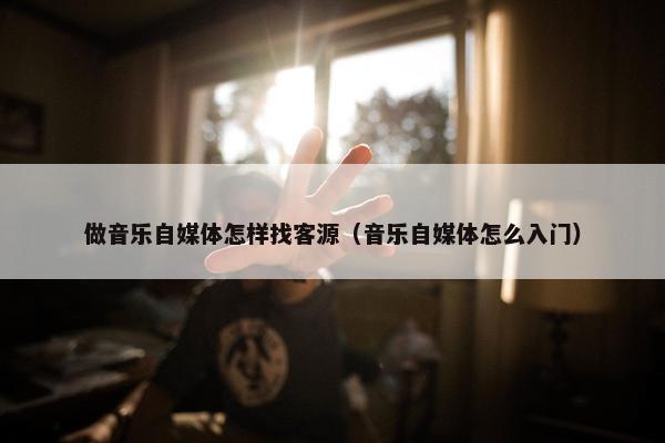 做音乐自媒体怎样找客源（音乐自媒体怎么入门）