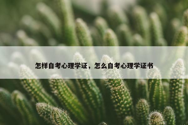 怎样自考心理学证，怎么自考心理学证书