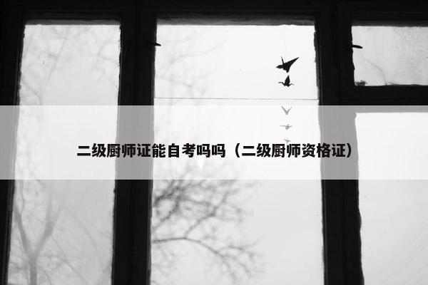 二级厨师证能自考吗吗（二级厨师资格证）