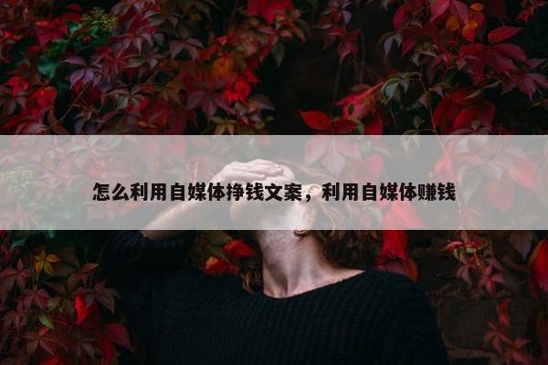 怎么利用自媒体挣钱文案，利用自媒体赚钱