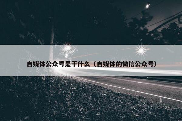 自媒体公众号是干什么（自媒体的微信公众号）