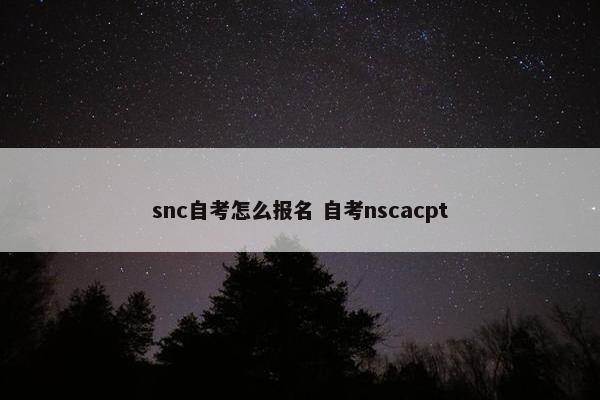 snc自考怎么报名 自考nscacpt