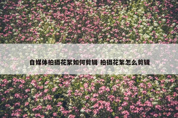 自媒体拍摄花絮如何剪辑 拍摄花絮怎么剪辑