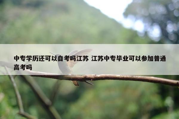 中专学历还可以自考吗江苏 江苏中专毕业可以参加普通高考吗