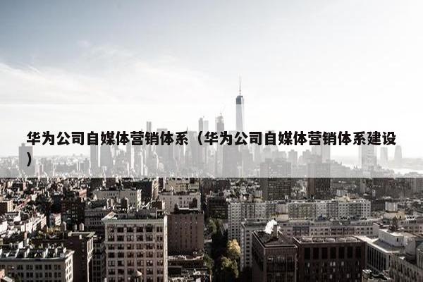 华为公司自媒体营销体系（华为公司自媒体营销体系建设）