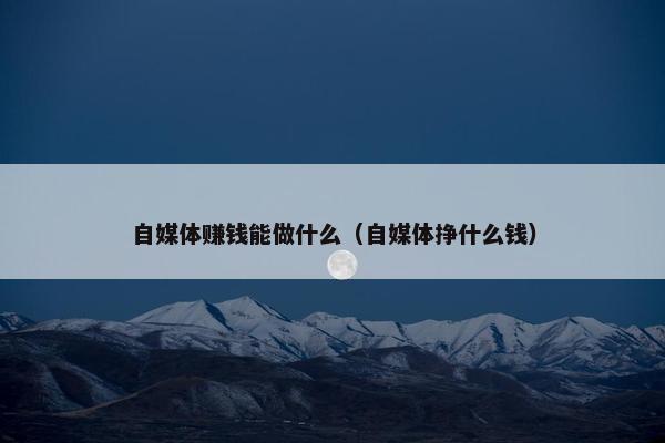 自媒体赚钱能做什么（自媒体挣什么钱）