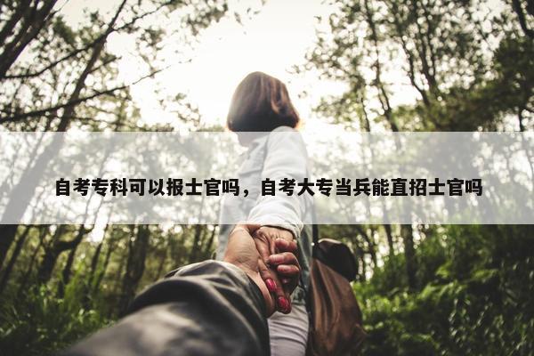 自考专科可以报士官吗，自考大专当兵能直招士官吗