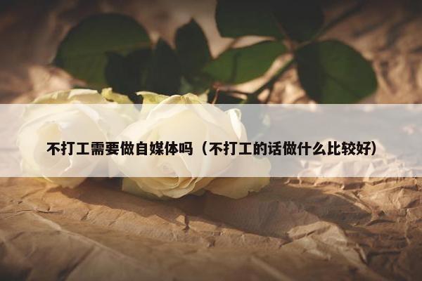 不打工需要做自媒体吗（不打工的话做什么比较好）