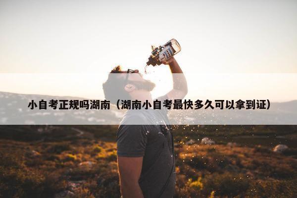 小自考正规吗湖南（湖南小自考最快多久可以拿到证）