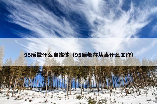 95后做什么自媒体（95后都在从事什么工作）