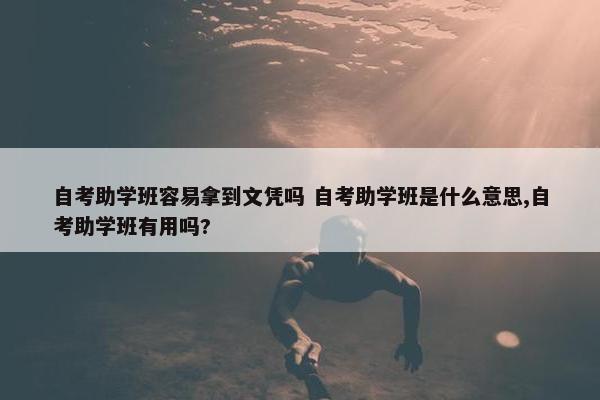 自考助学班容易拿到文凭吗 自考助学班是什么意思,自考助学班有用吗?