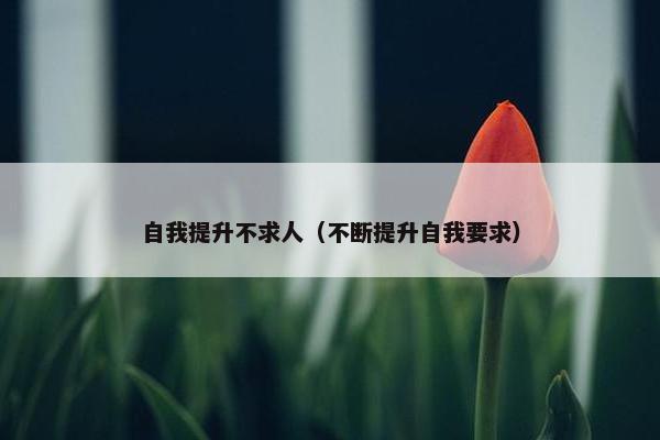 自我提升不求人（不断提升自我要求）