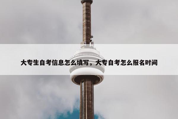 大专生自考信息怎么填写，大专自考怎么报名时间