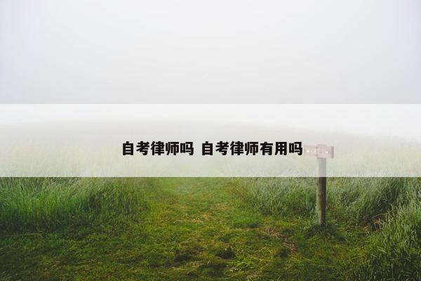 自考律师吗 自考律师有用吗