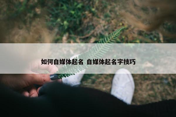 如何自媒体起名 自媒体起名字技巧