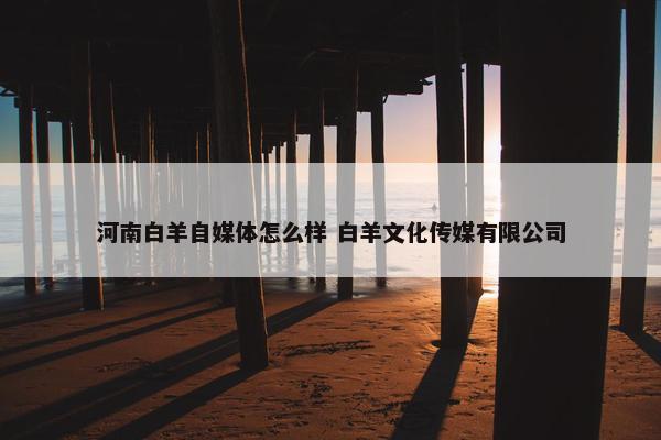 河南白羊自媒体怎么样 白羊文化传媒有限公司