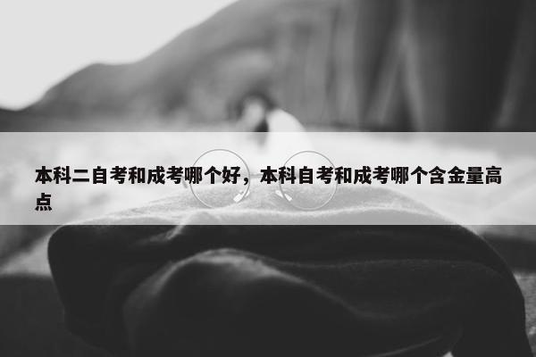 本科二自考和成考哪个好，本科自考和成考哪个含金量高点