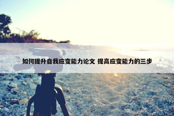 如何提升自我应变能力论文 提高应变能力的三步