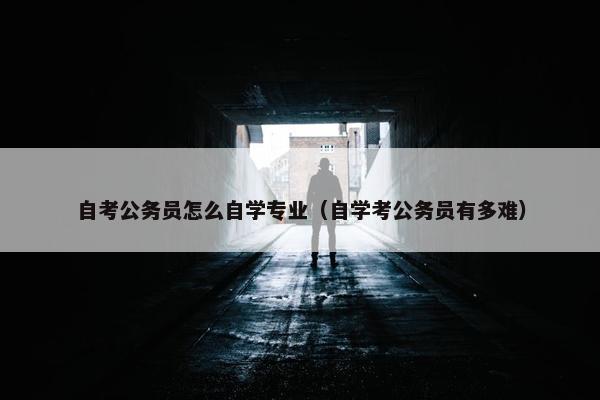 自考公务员怎么自学专业（自学考公务员有多难）