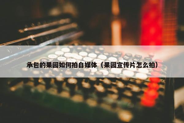 承包的果园如何拍自媒体（果园宣传片怎么拍）