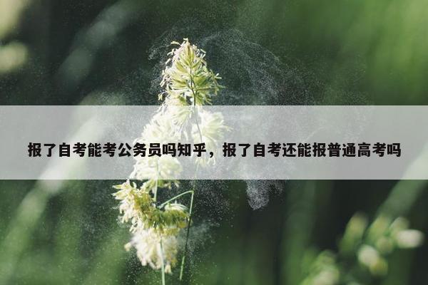 报了自考能考公务员吗知乎，报了自考还能报普通高考吗