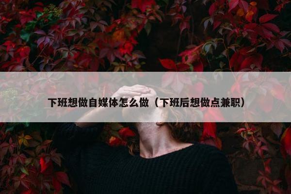 下班想做自媒体怎么做（下班后想做点兼职）