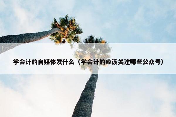 学会计的自媒体发什么（学会计的应该关注哪些公众号）