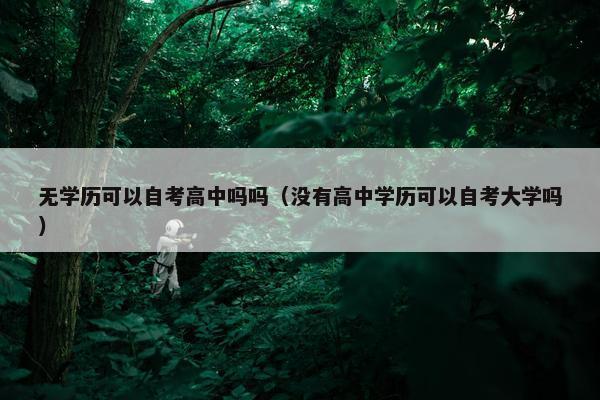 无学历可以自考高中吗吗（没有高中学历可以自考大学吗）