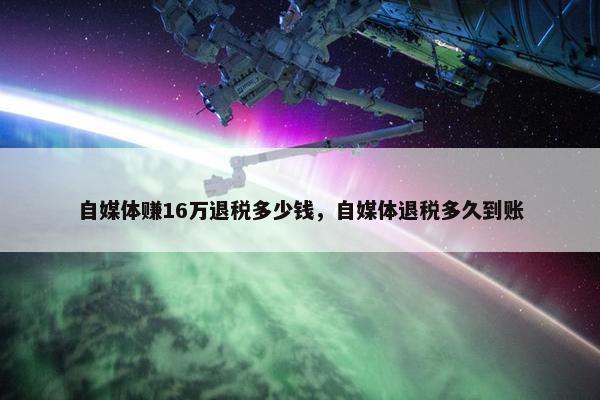 自媒体赚16万退税多少钱，自媒体退税多久到账