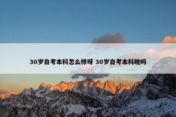 30岁自考本科怎么样呀 30岁自考本科晚吗