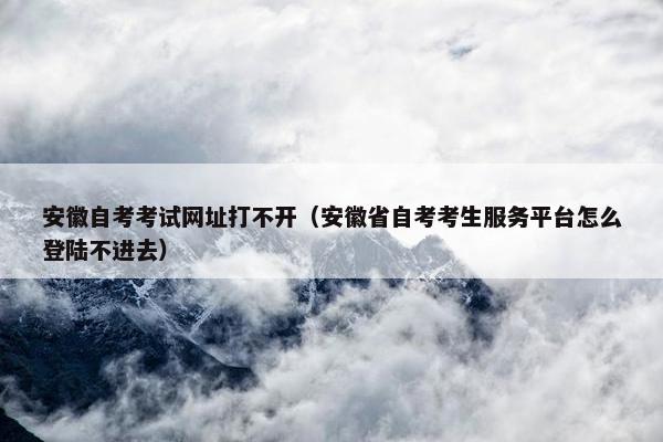 安徽自考考试网址打不开（安徽省自考考生服务平台怎么登陆不进去）