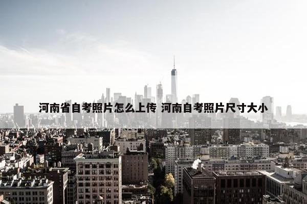 河南省自考照片怎么上传 河南自考照片尺寸大小