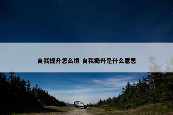 自我提升怎么填 自我提升是什么意思