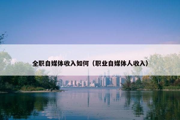 全职自媒体收入如何（职业自媒体人收入）