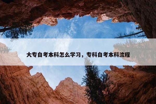 大专自考本科怎么学习，专科自考本科流程