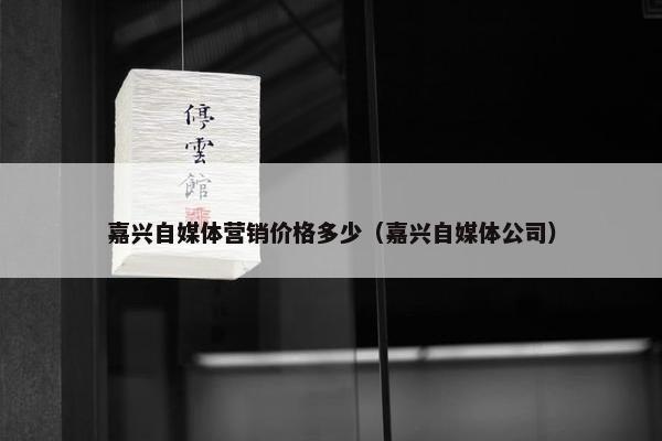 嘉兴自媒体营销价格多少（嘉兴自媒体公司）