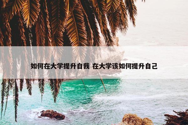 如何在大学提升自我 在大学该如何提升自己