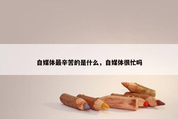 自媒体最辛苦的是什么，自媒体很忙吗