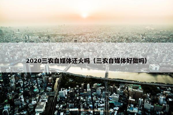 2020三农自媒体还火吗（三农自媒体好做吗）