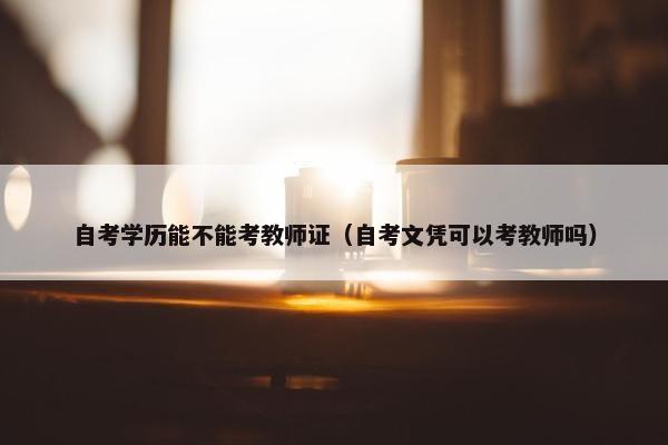 自考学历能不能考教师证（自考文凭可以考教师吗）