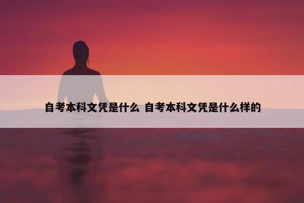 自考本科文凭是什么 自考本科文凭是什么样的