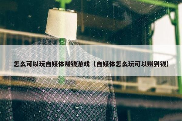 怎么可以玩自媒体赚钱游戏（自媒体怎么玩可以赚到钱）