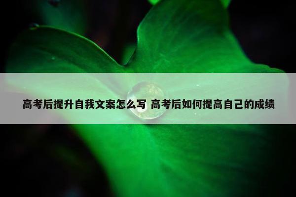 高考后提升自我文案怎么写 高考后如何提高自己的成绩